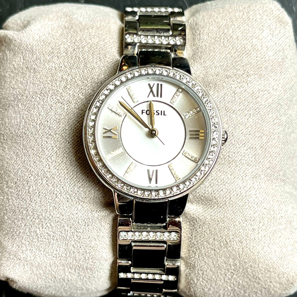 Silver Fossil Watch